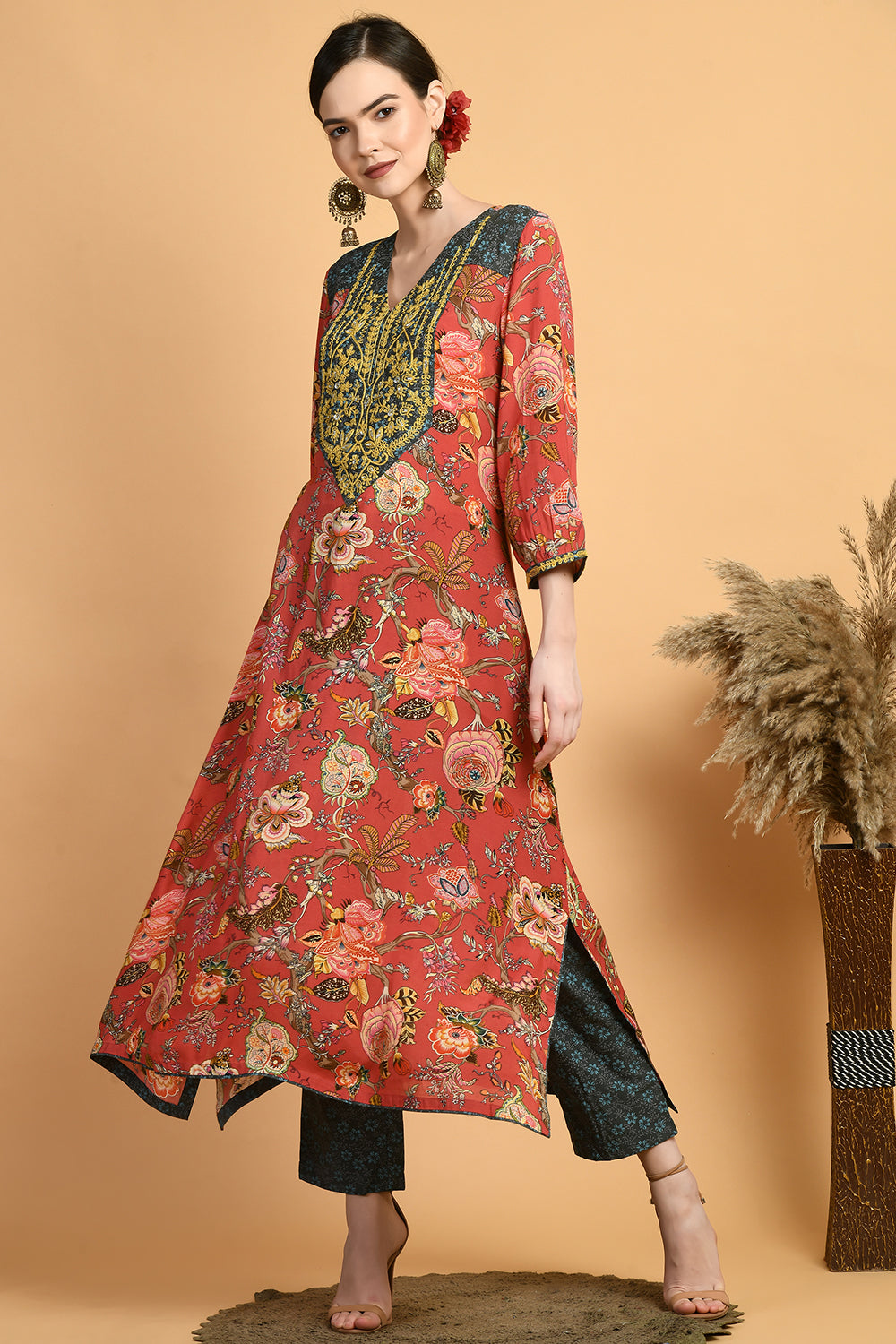 Red Kurta Set