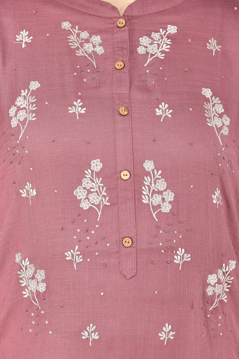 Wine Kurta Set