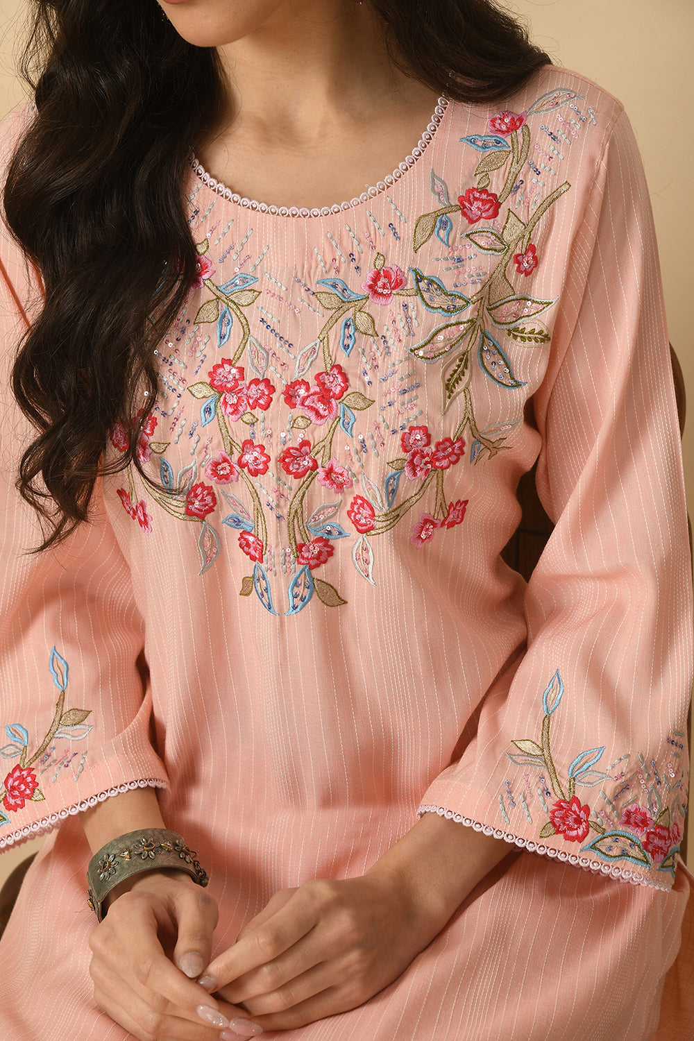 Peach Kurta Set