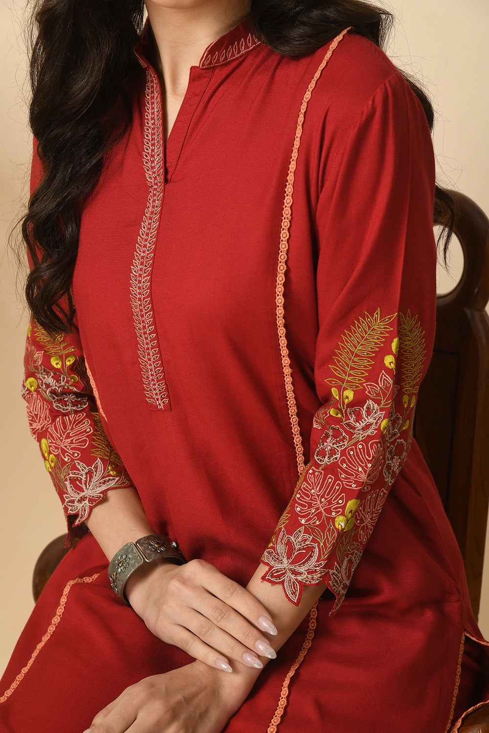 Maroon Kurta Set
