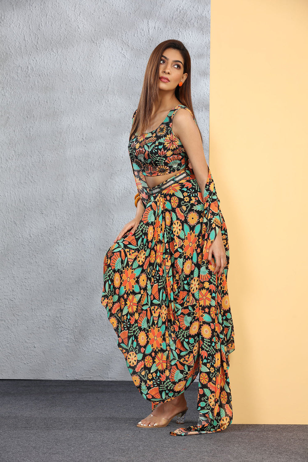 Multicolor Skirt set