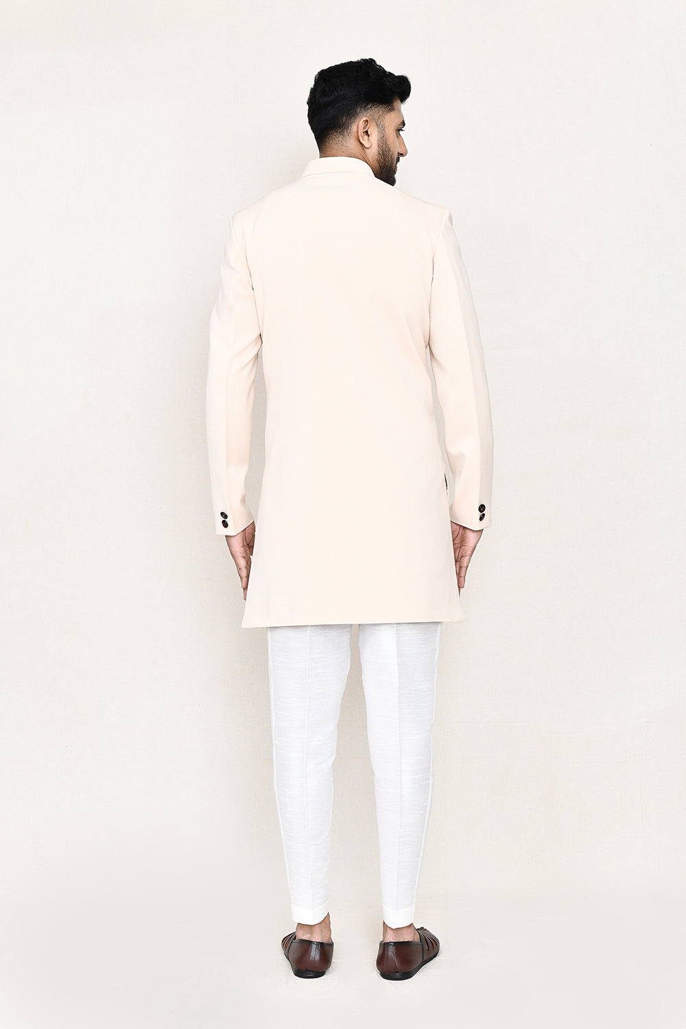 Cream Indowestern with Straight Fit Pant