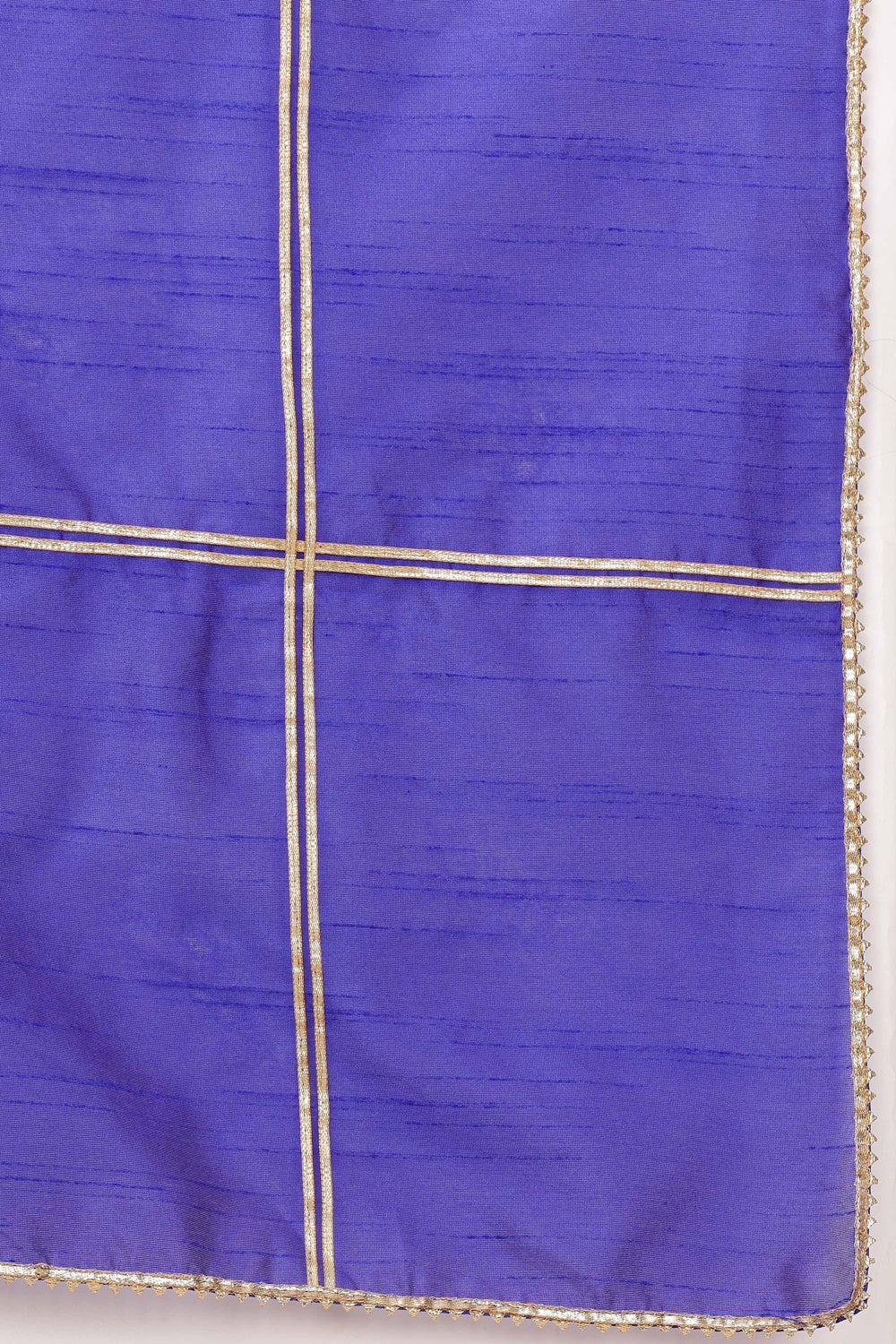 Royal Blue Silk Kurta Set With Gota Work