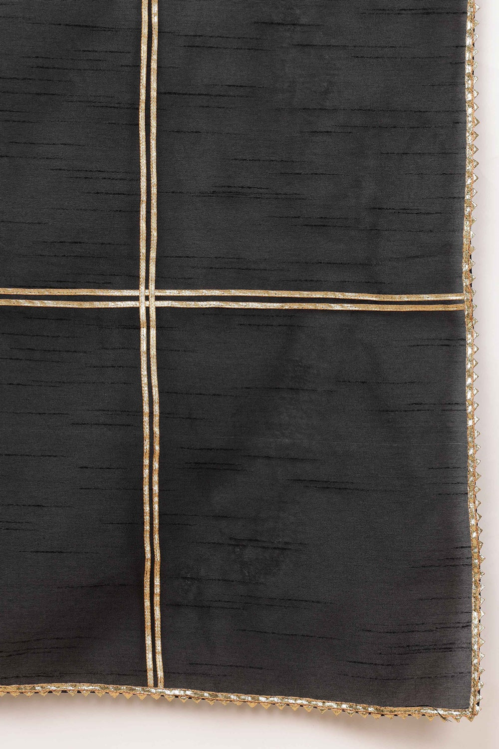 Black Silk Kurta Set With Gota Work