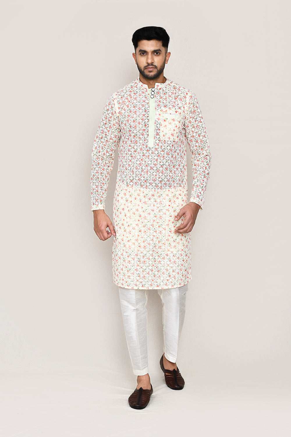 Pista Green Kurta with Straight Fit Pant