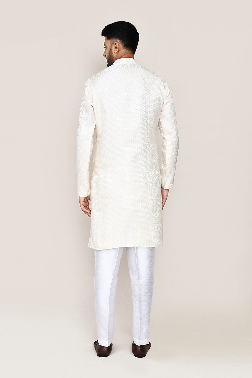 Cream Kurta with Straight Fit Pant
