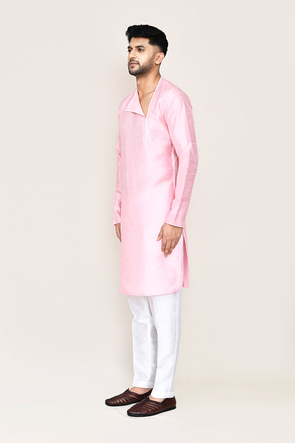 Pink Kurta with Straight Fit Pant
