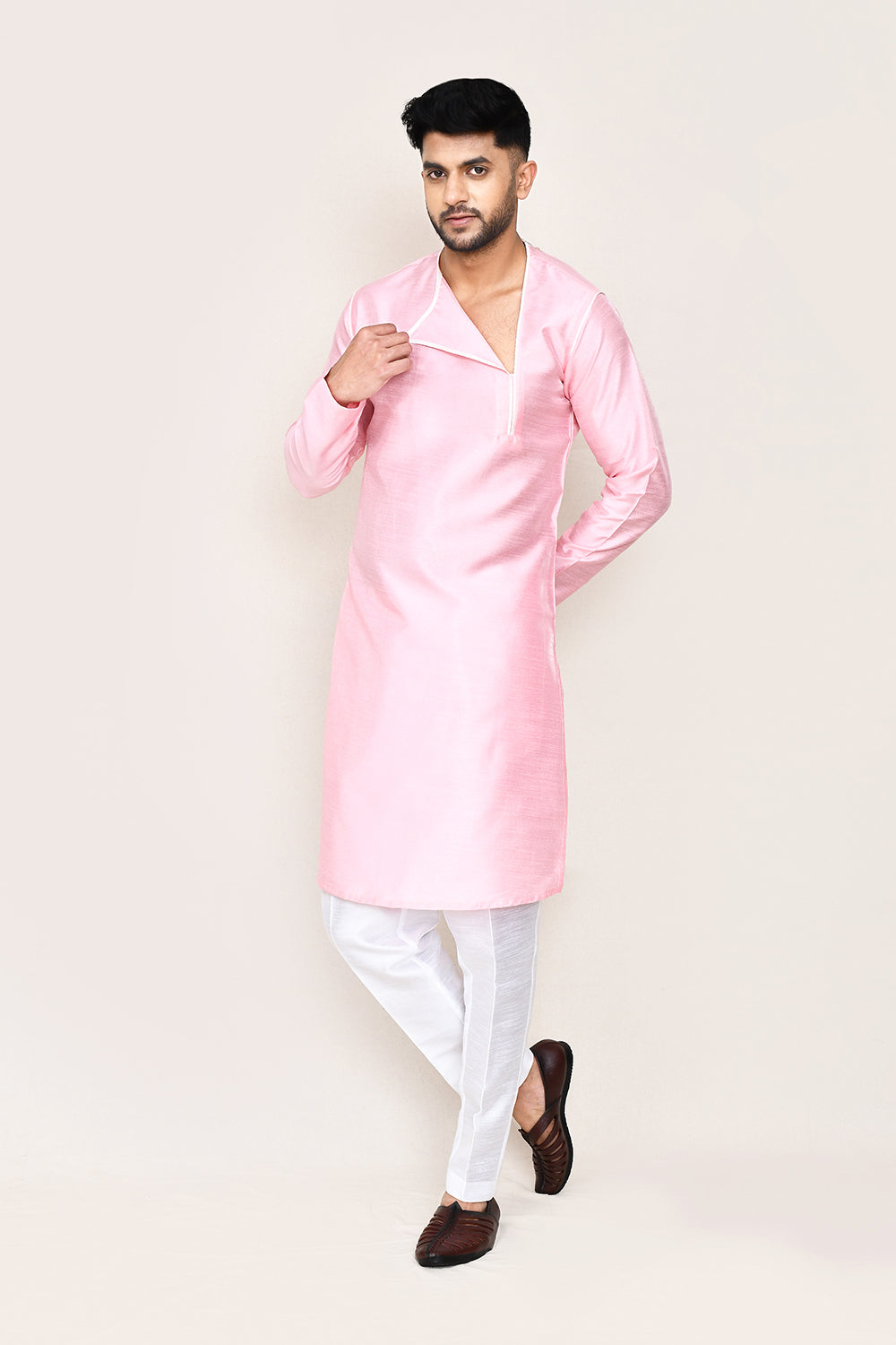 Pink Kurta with Straight Fit Pant