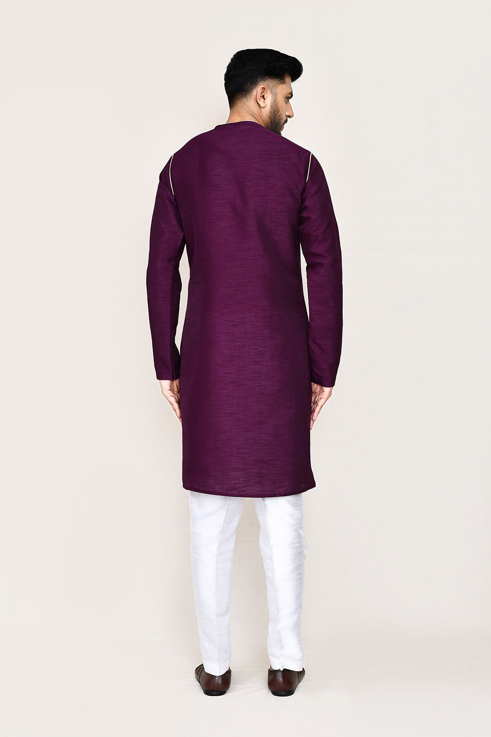 Purple Kurta with Straight Fit Pant