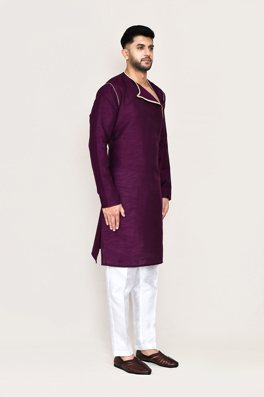 Purple Kurta with Straight Fit Pant