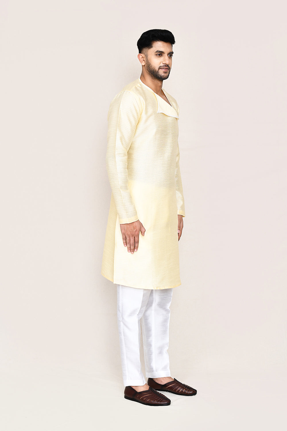 Light Beige Kurta with Straight Fit Pant
