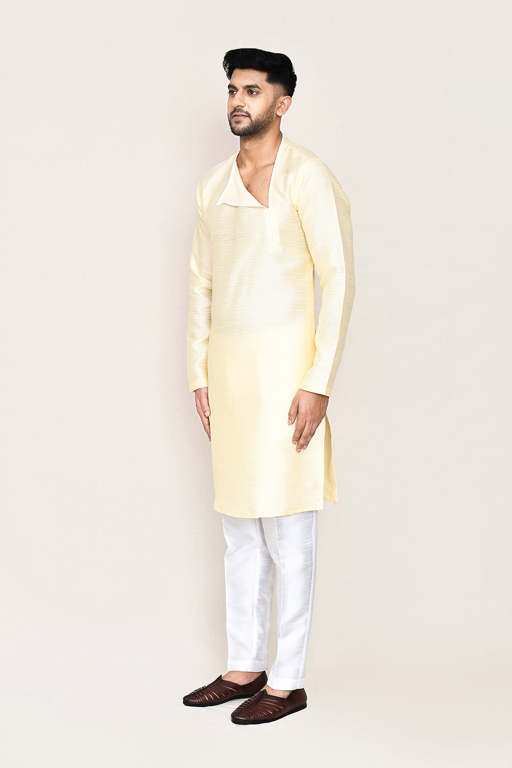 Light Beige Kurta with Straight Fit Pant