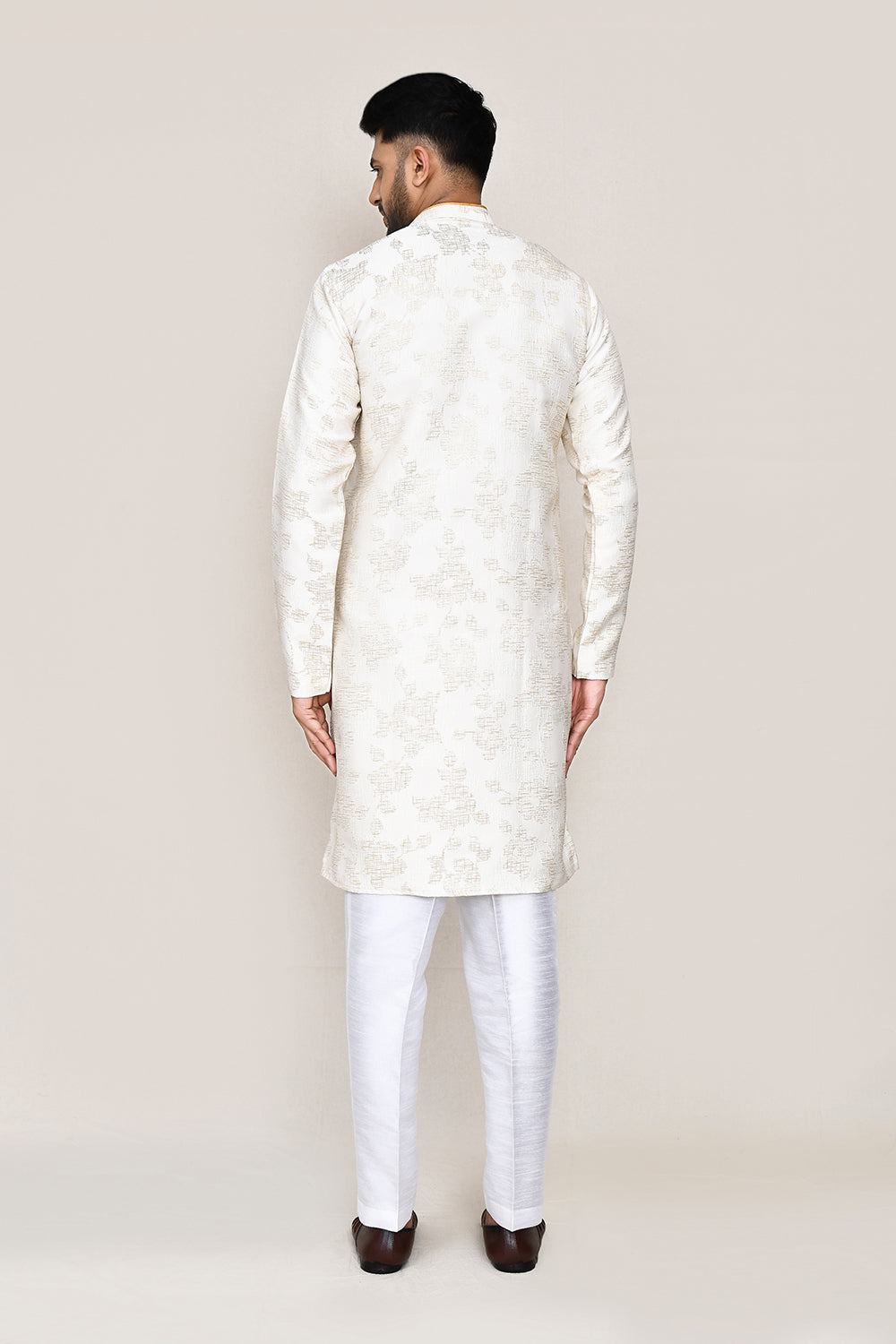 Cream Kurta with Straight Fit Pant
