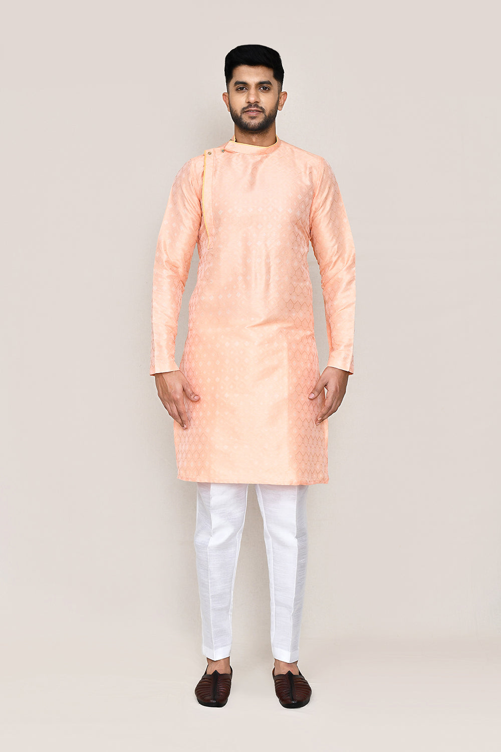 Peach Kurta with Straight Fit Pant