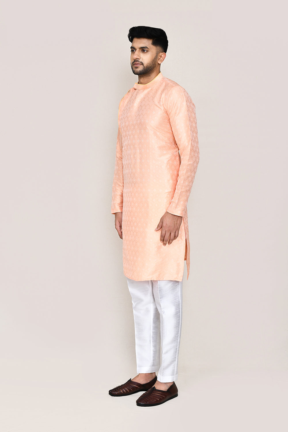 Peach Kurta with Straight Fit Pant