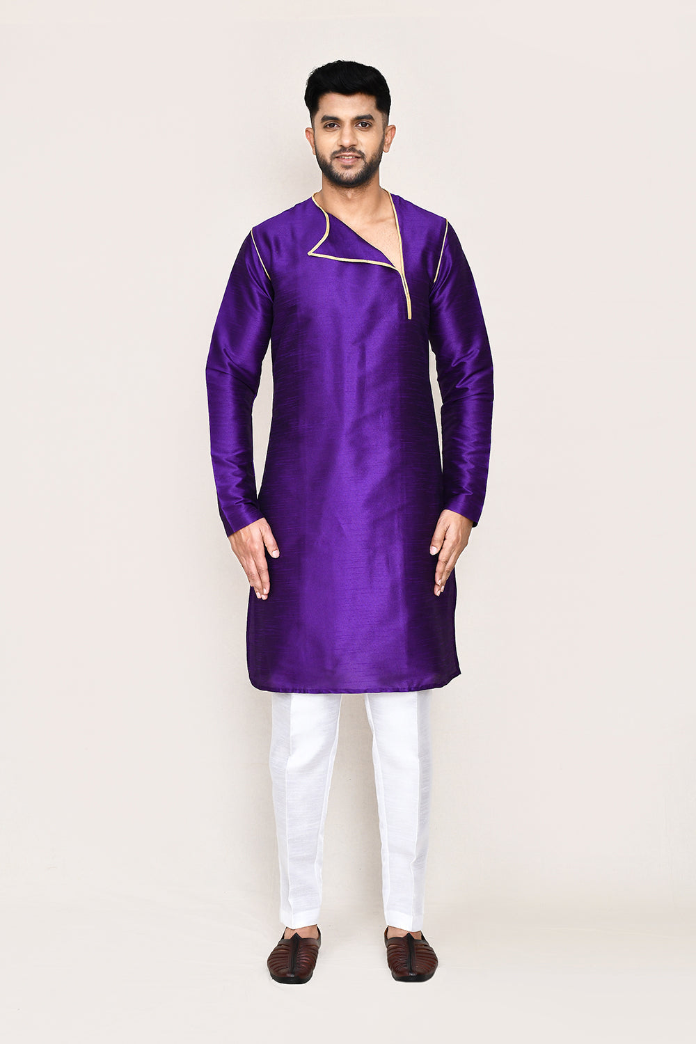 Purple Kurta with Straight Fit Pant