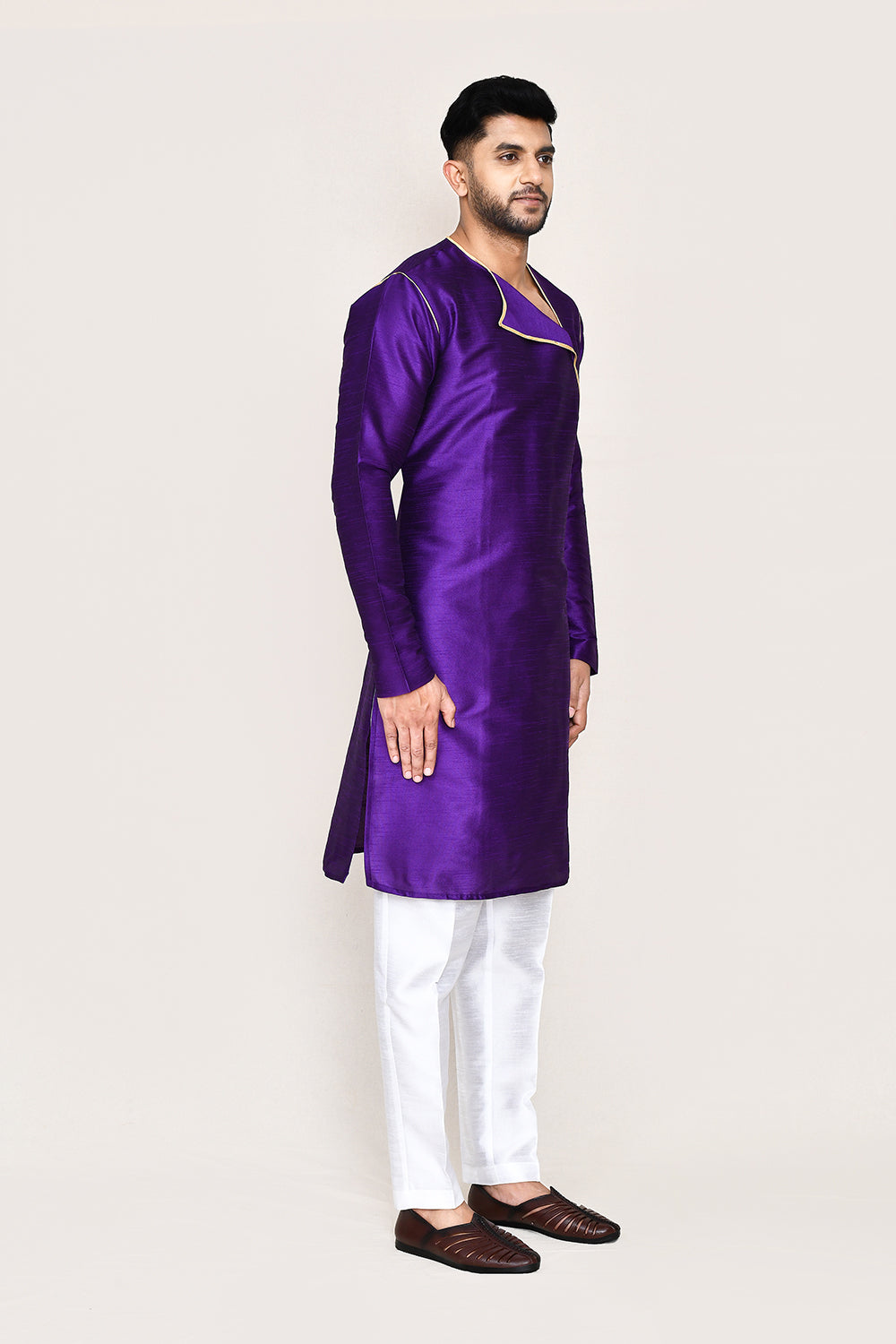 Purple Kurta with Straight Fit Pant