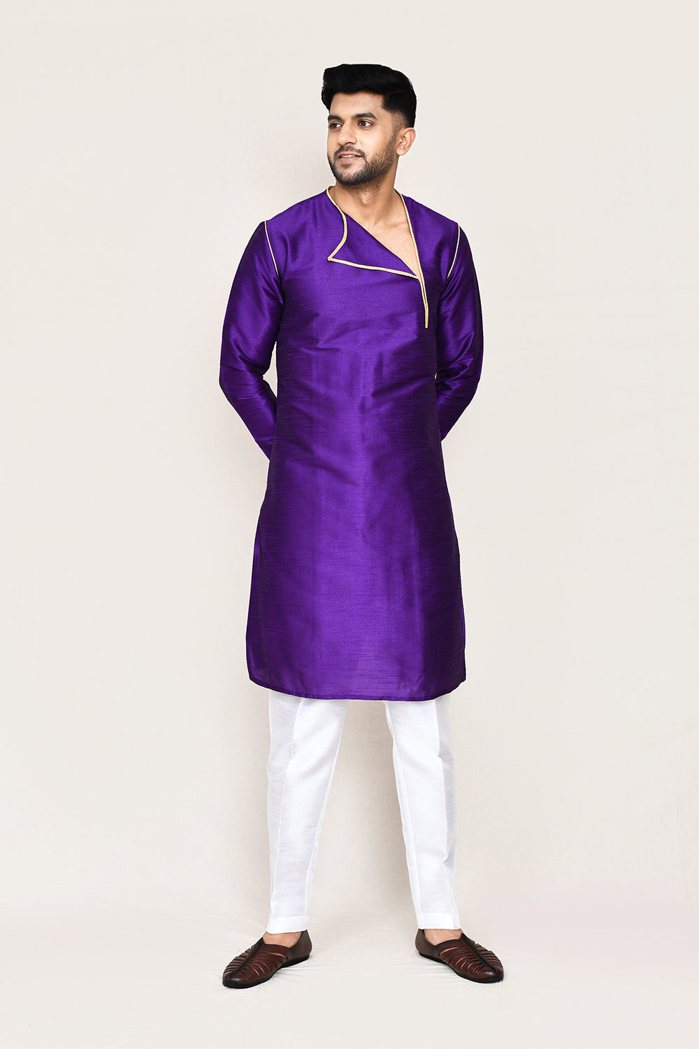 Purple Kurta with Straight Fit Pant