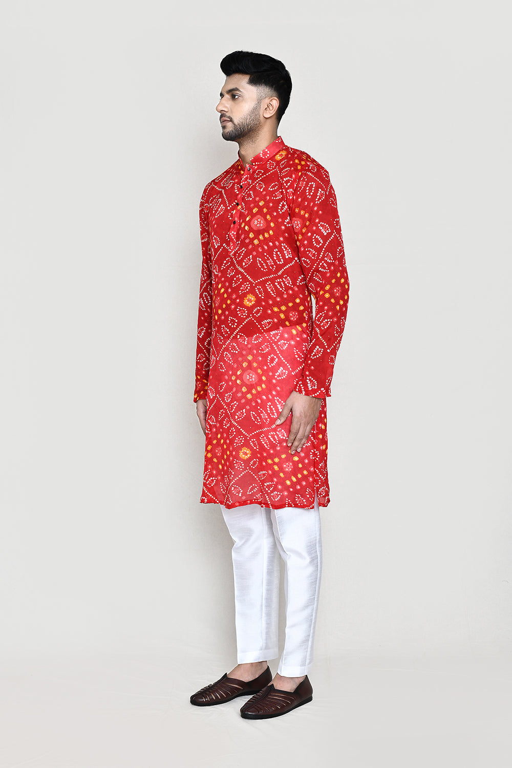 Red Kurta with Straight Fit Pant