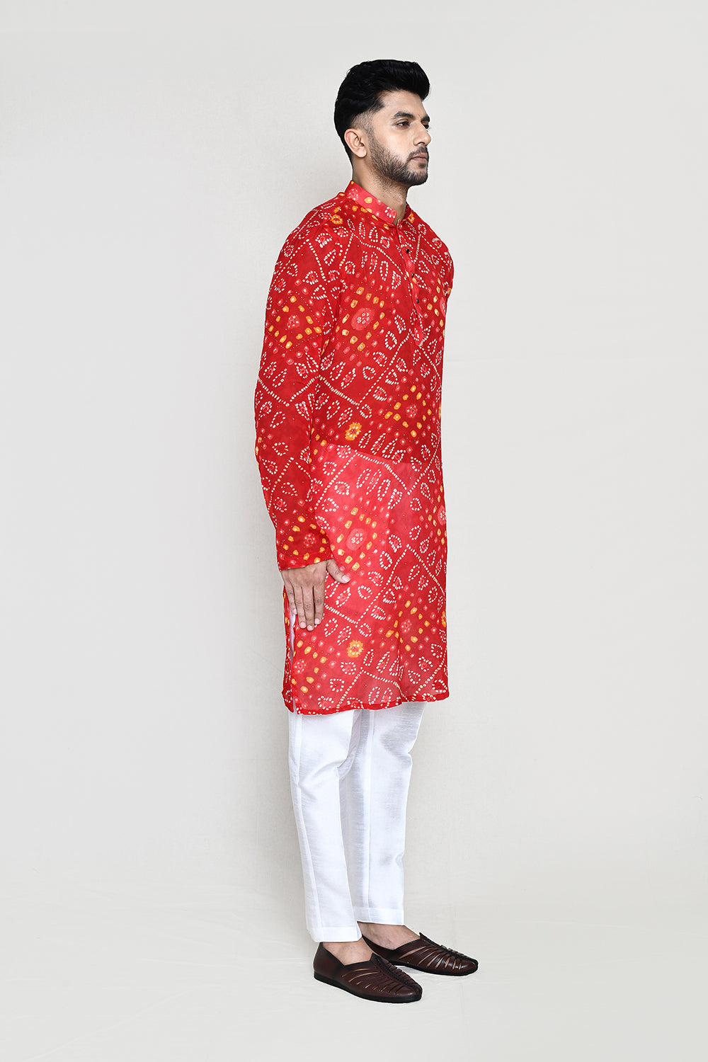 Red Kurta with Straight Fit Pant