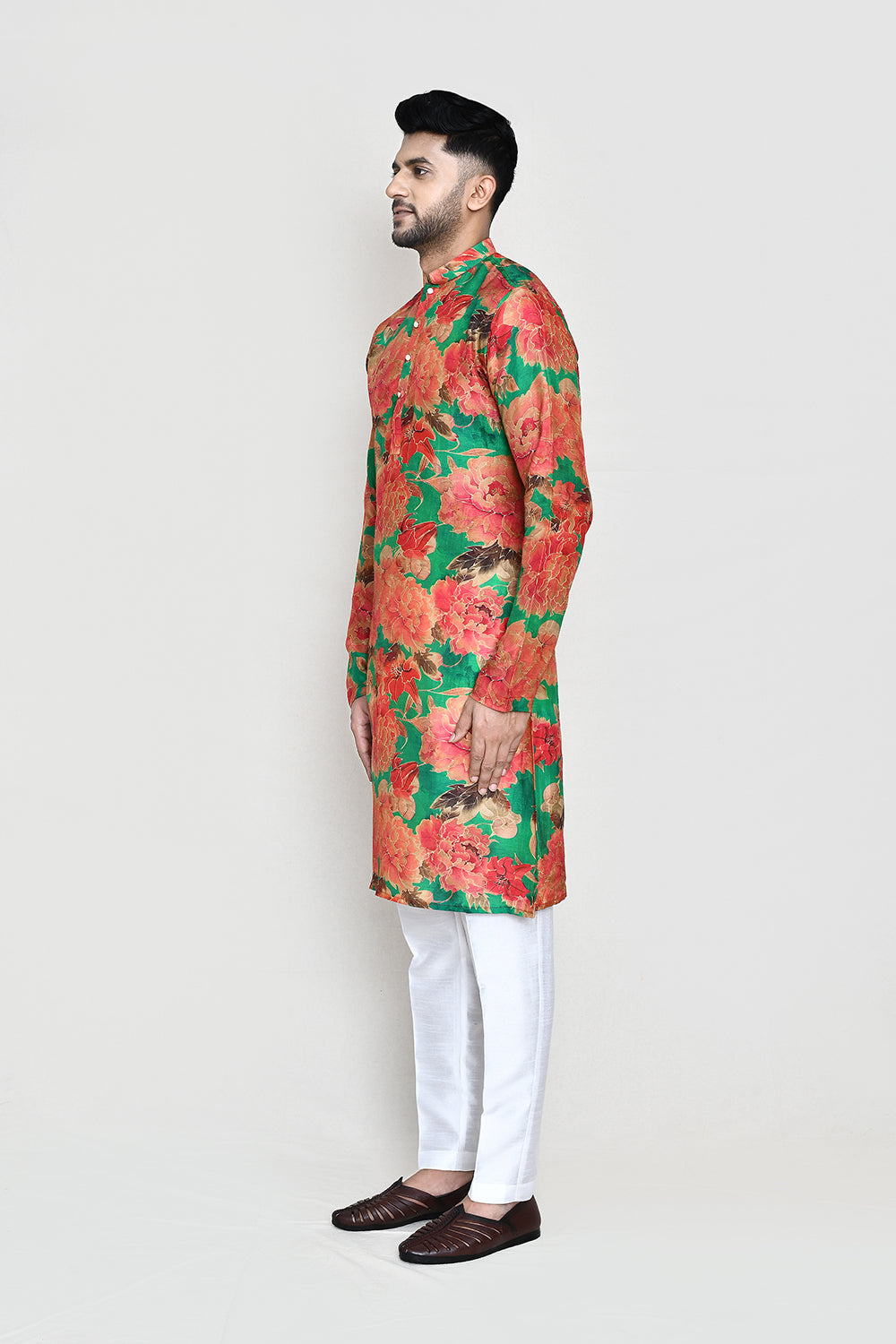 Green Kurta with Straight Fit Pant