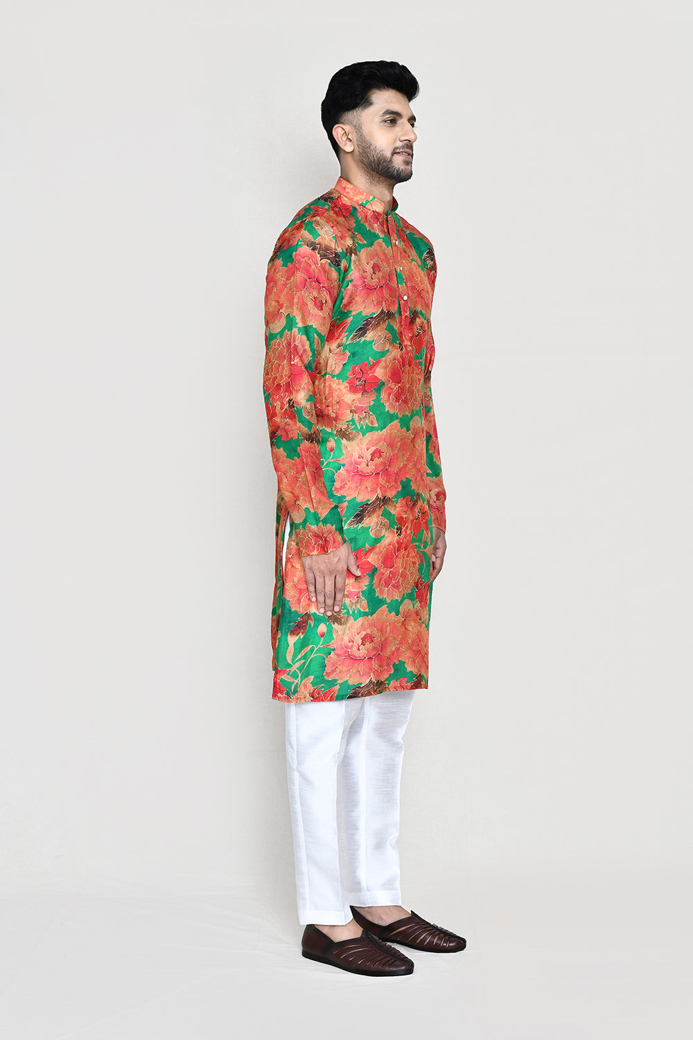 Green Kurta with Straight Fit Pant
