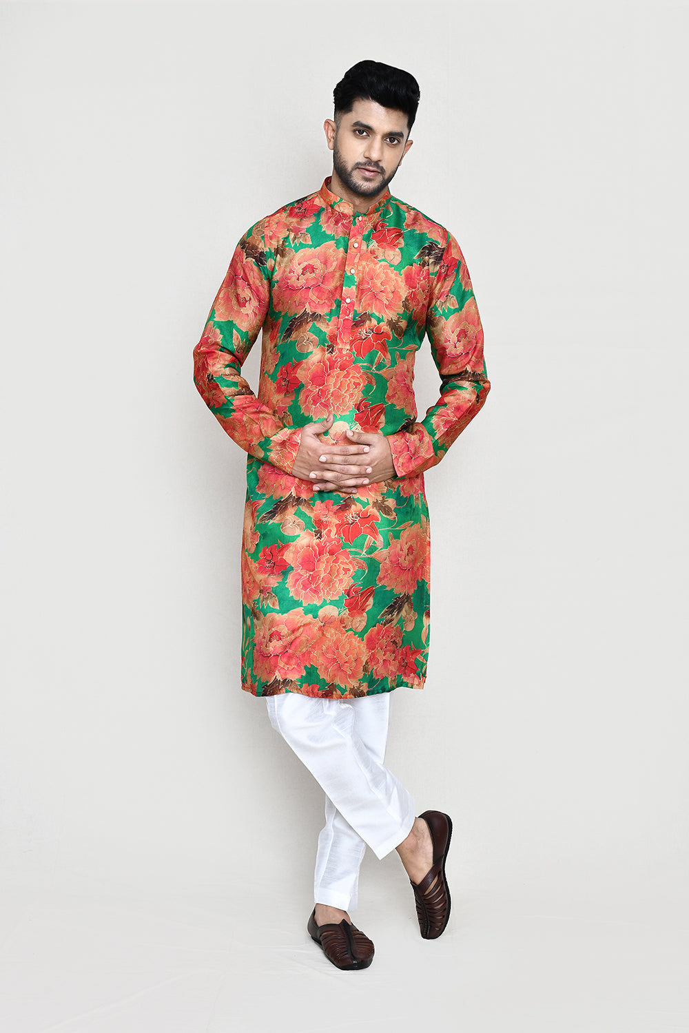 Green Kurta with Straight Fit Pant