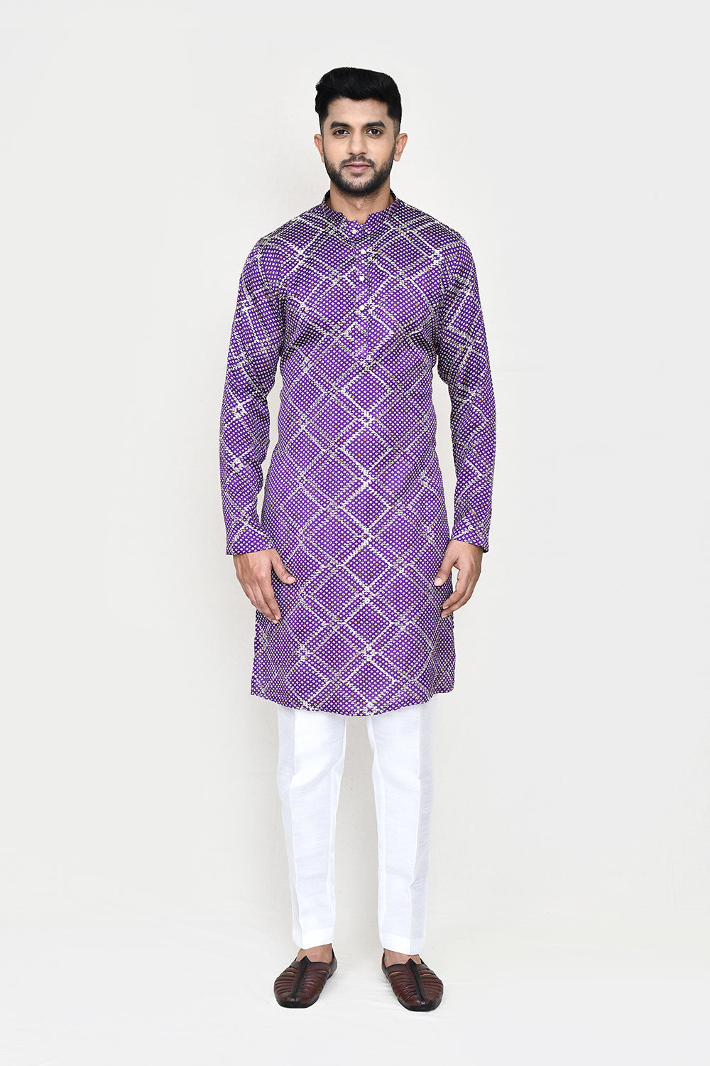 Purple Kurta with Straight Fit Pant