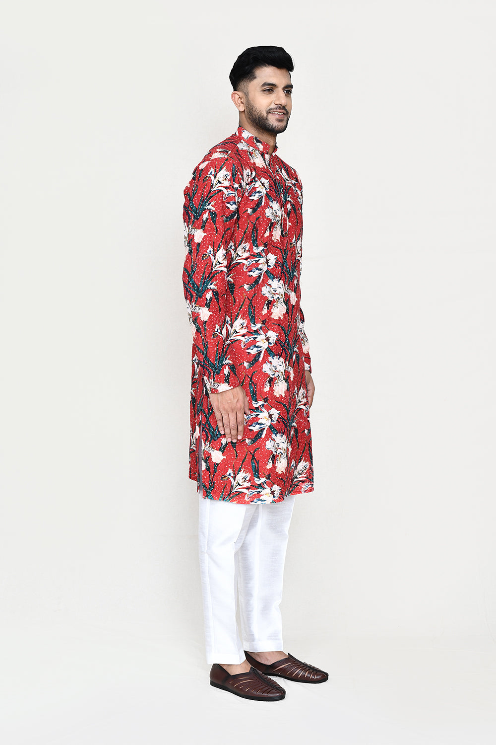 Maroon Kurta with Straight Fit Pant