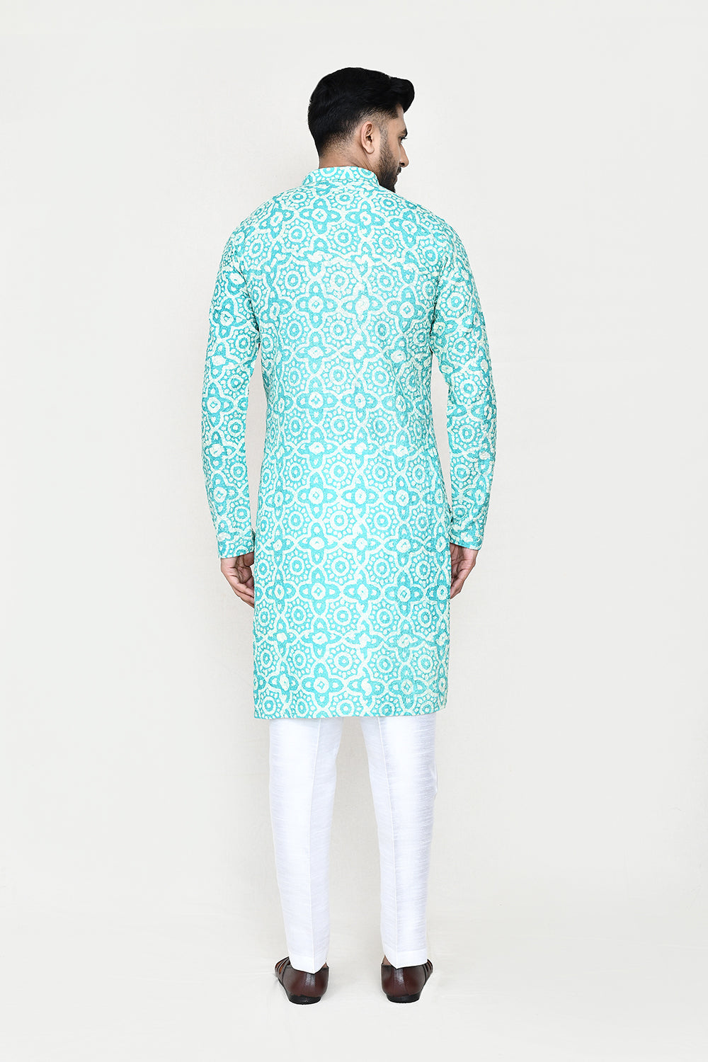 Firozi Blue Kurta with Straight Fit Pant