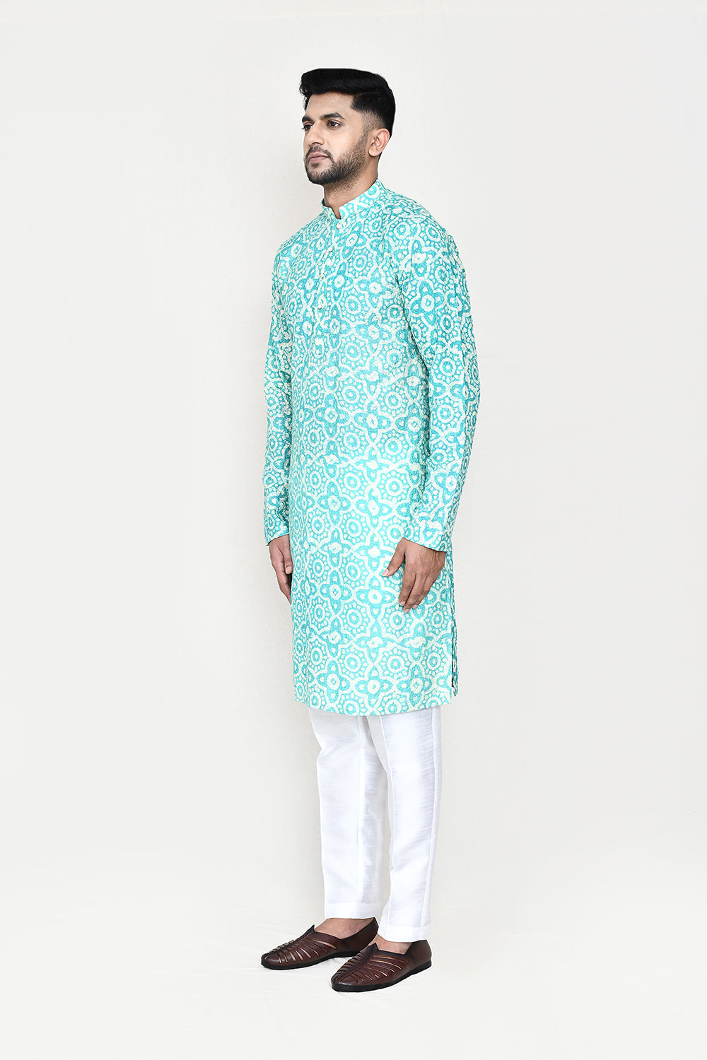Firozi Blue Kurta with Straight Fit Pant