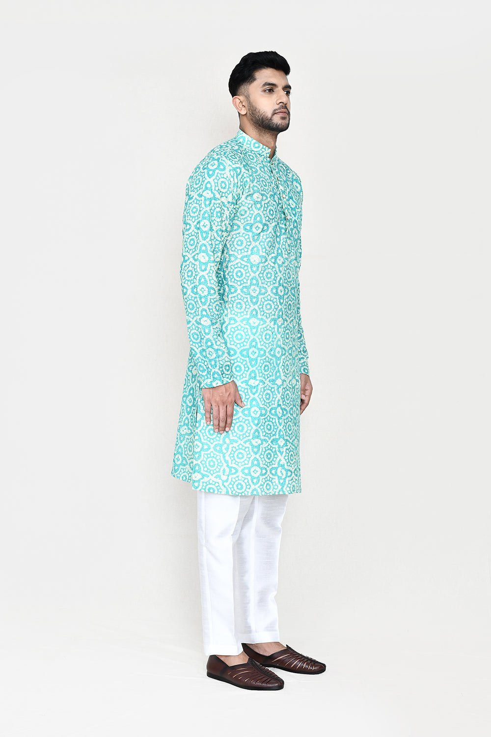 Firozi Blue Kurta with Straight Fit Pant