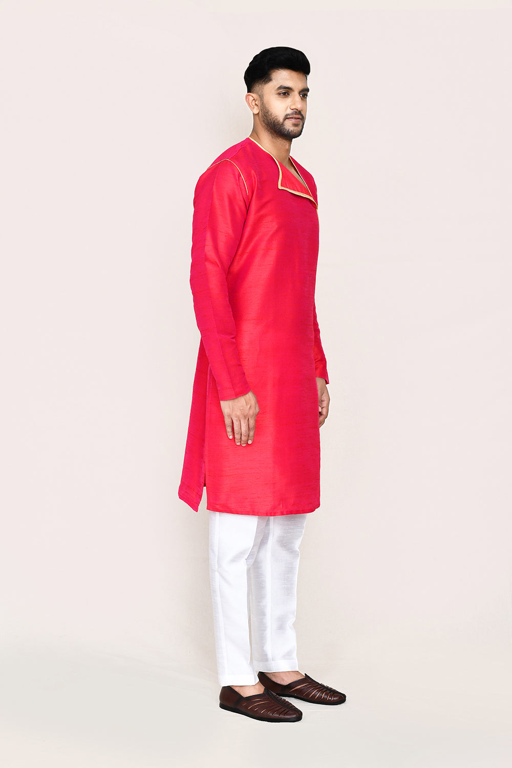 Rani Pink Kurta with Straight Fit Pant