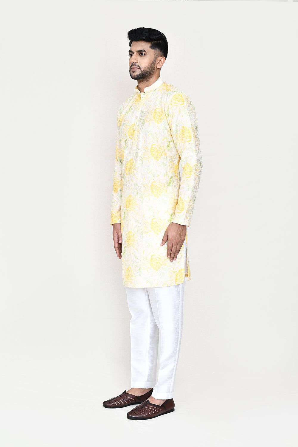 Yellow Kurta with Straight Fit Pant