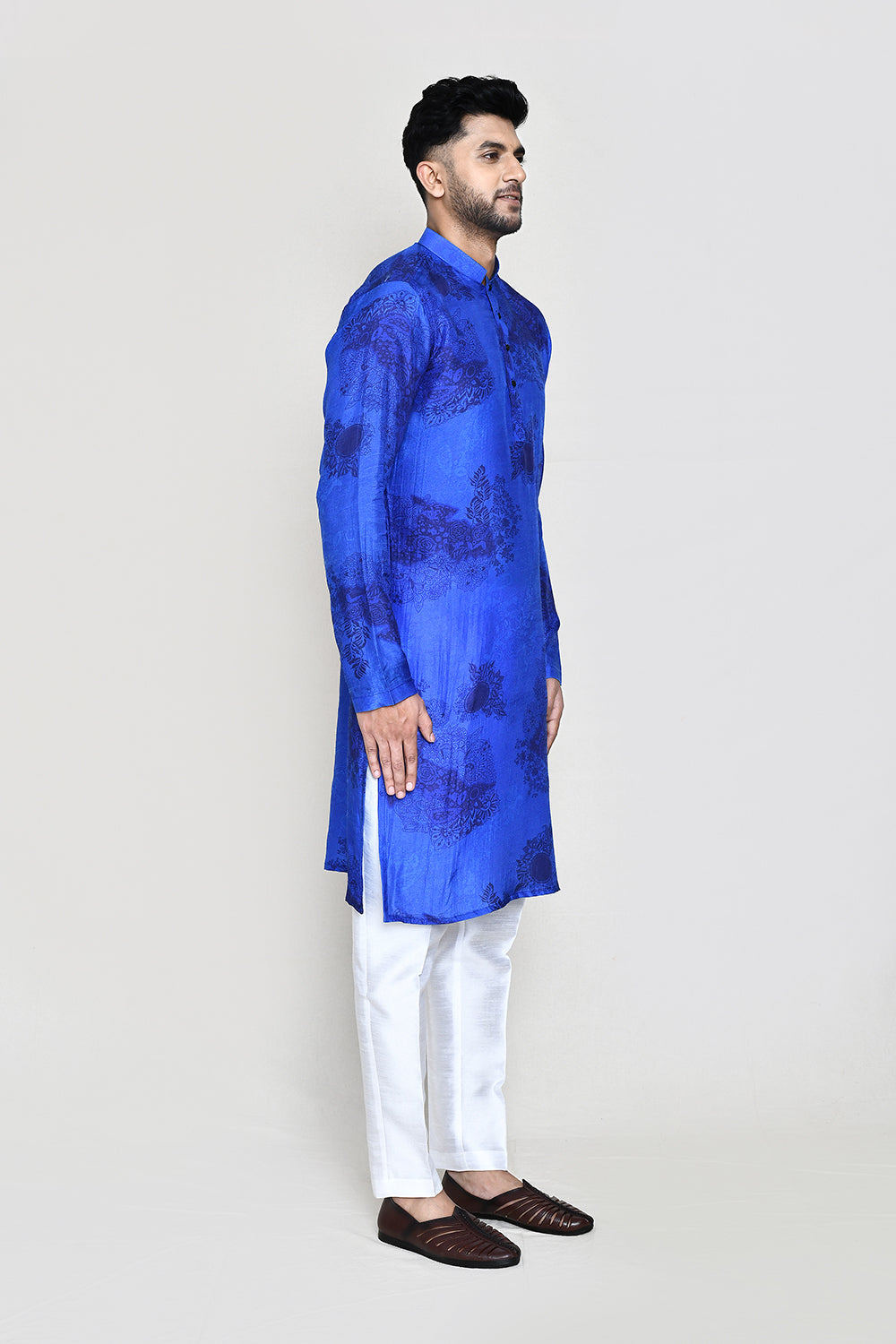 Royal Blue Kurta with Straight Fit Pant