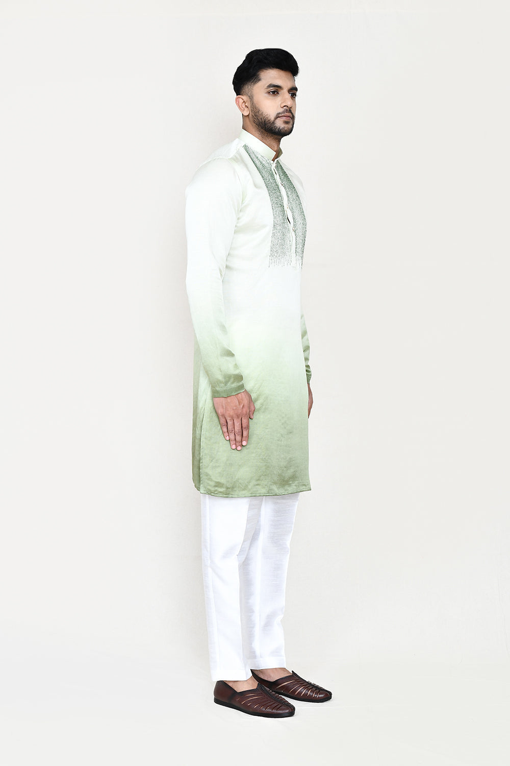 Pista Green Kurta with Straight Fit Pant