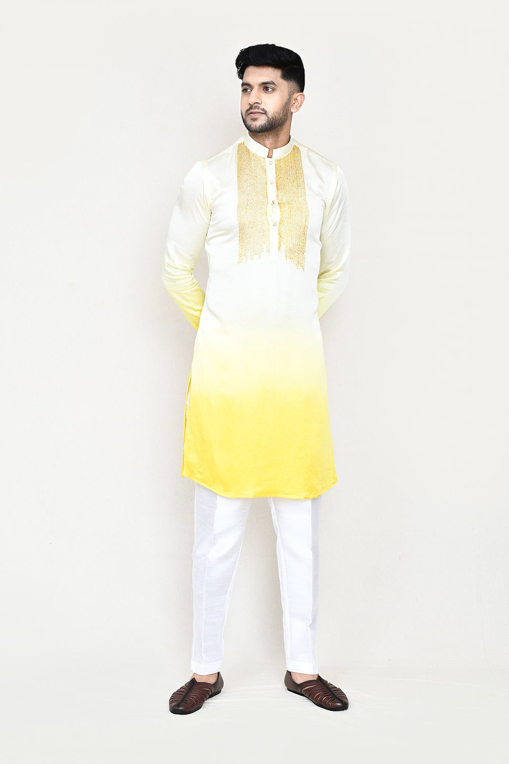 Yellow Kurta with Straight Fit Pant