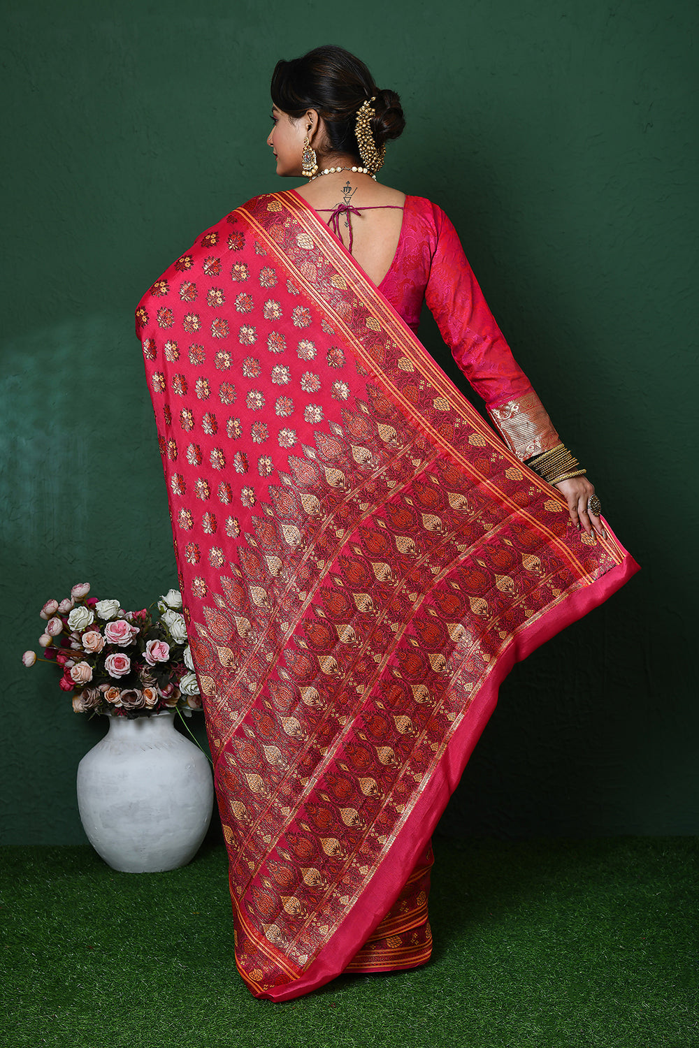 Strawbery Banarasi Silk Saree