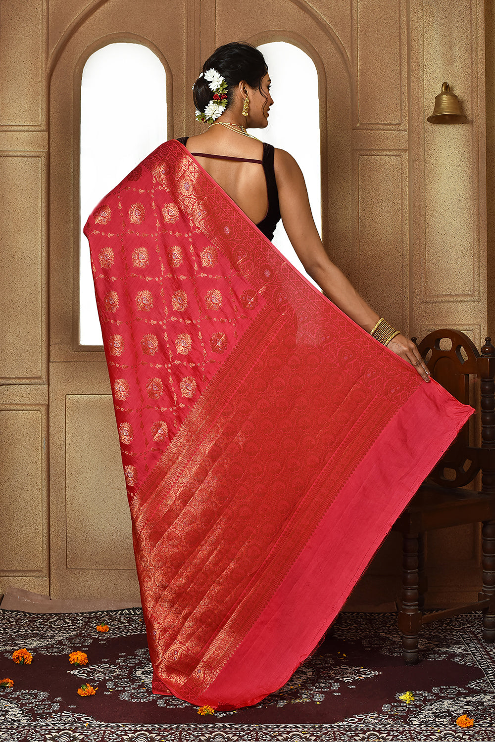Strawbery Banarasi Silk Saree