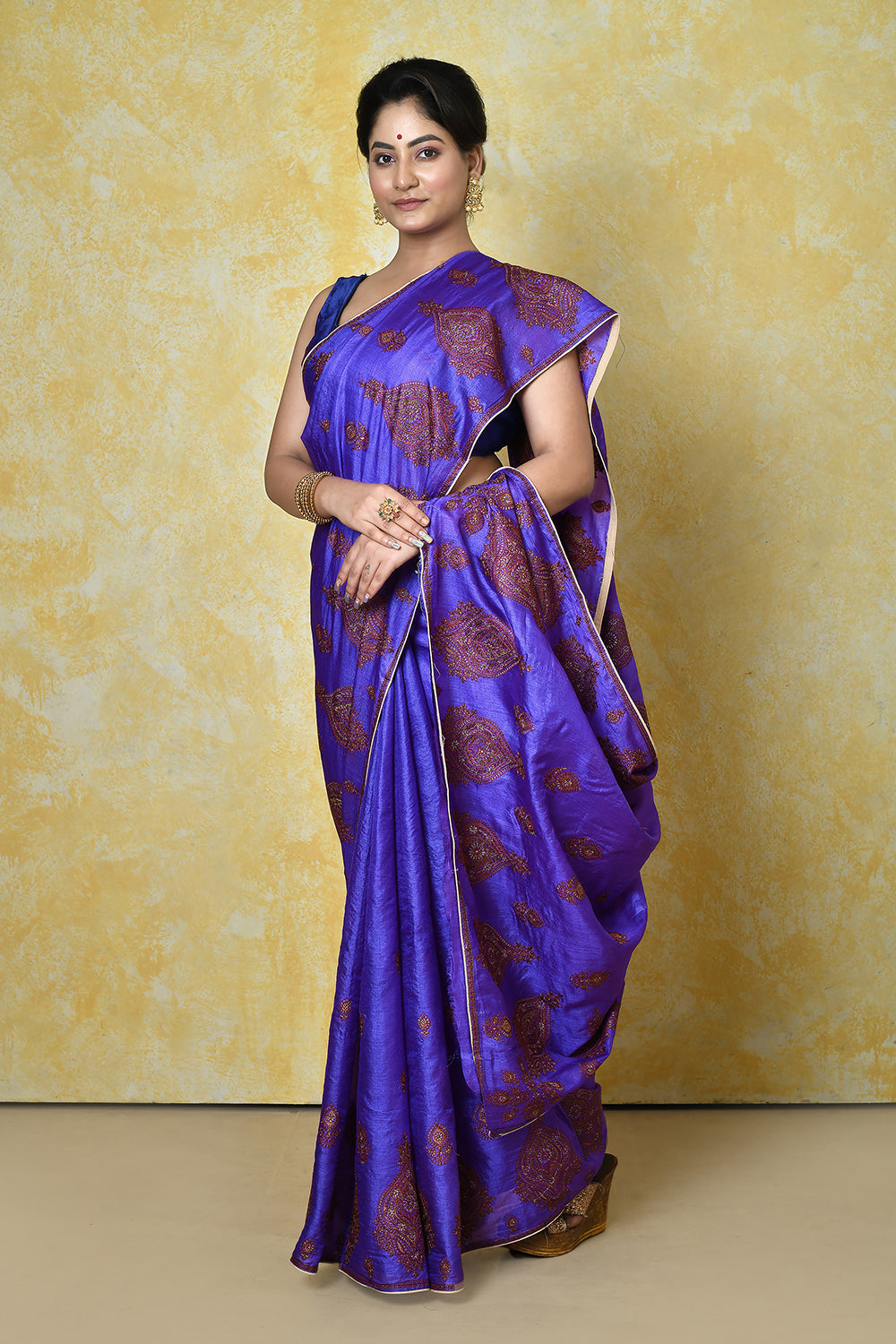 Mov Banarasi Silk Saree