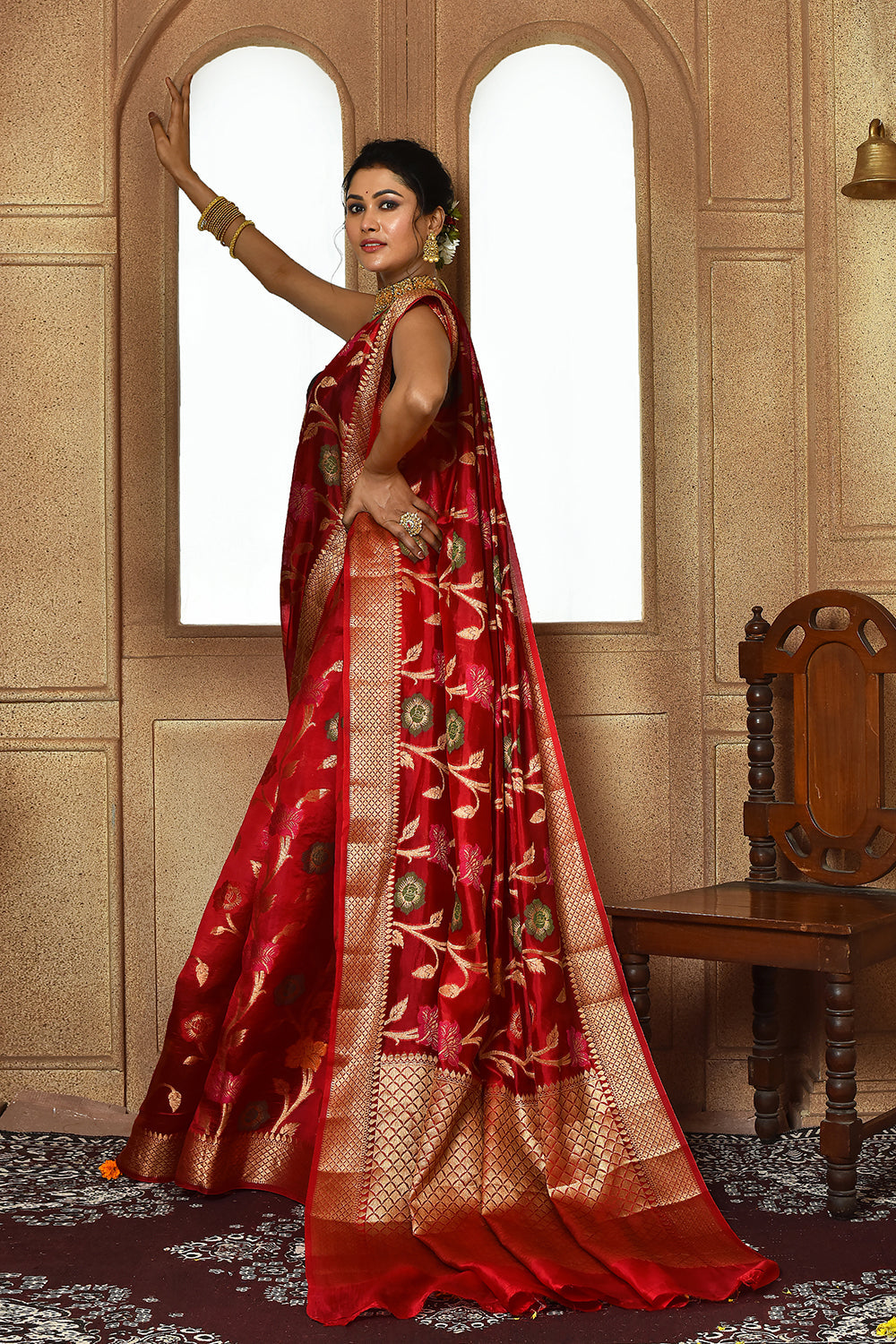 Red Banarasi Silk Saree