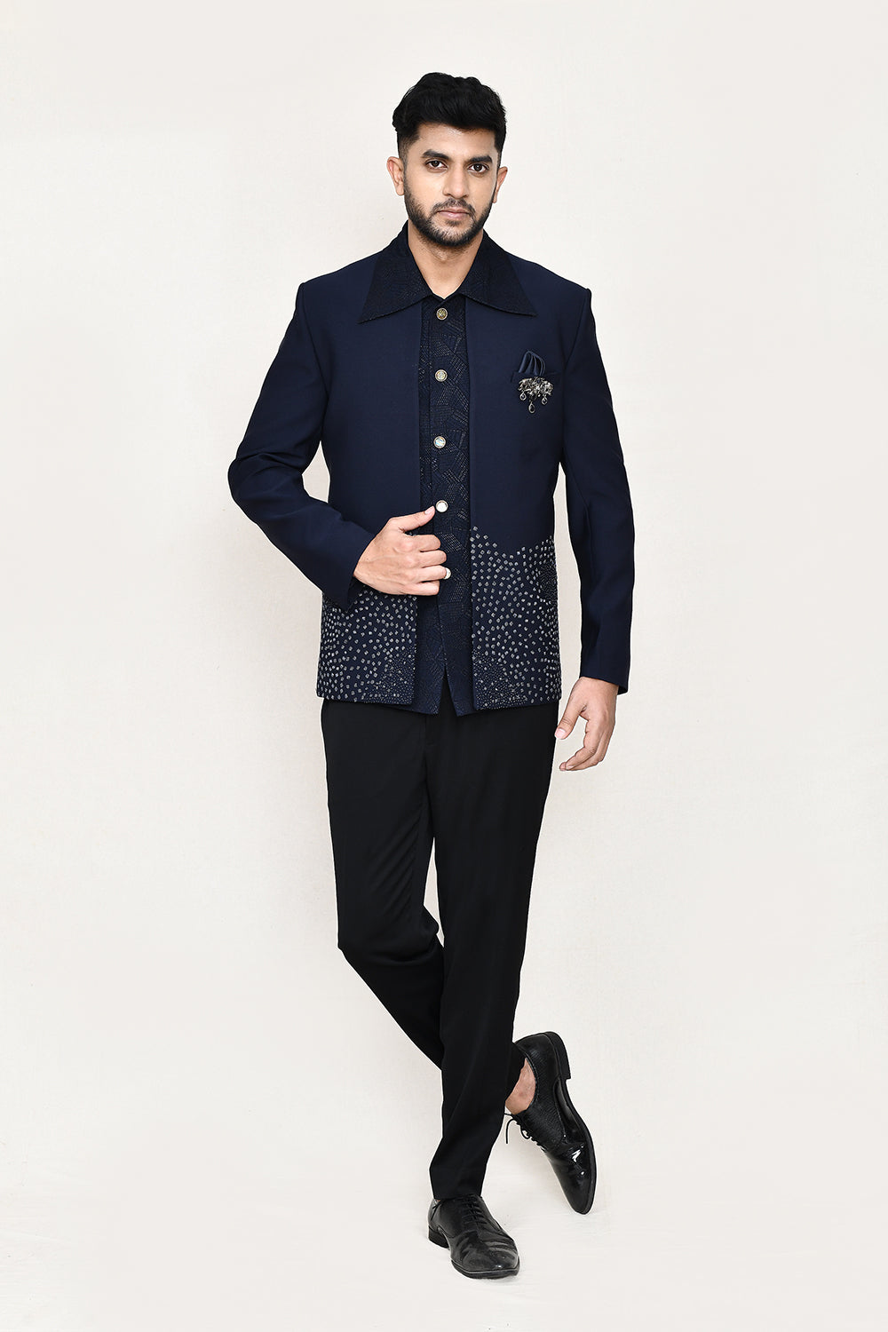 Navy Blue Jacket with Pant