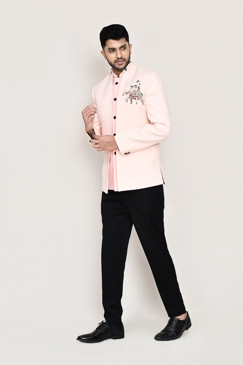 Peach Jacket with Pant