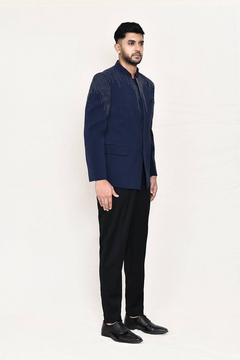 Navy Blue Prince Coat with Pant