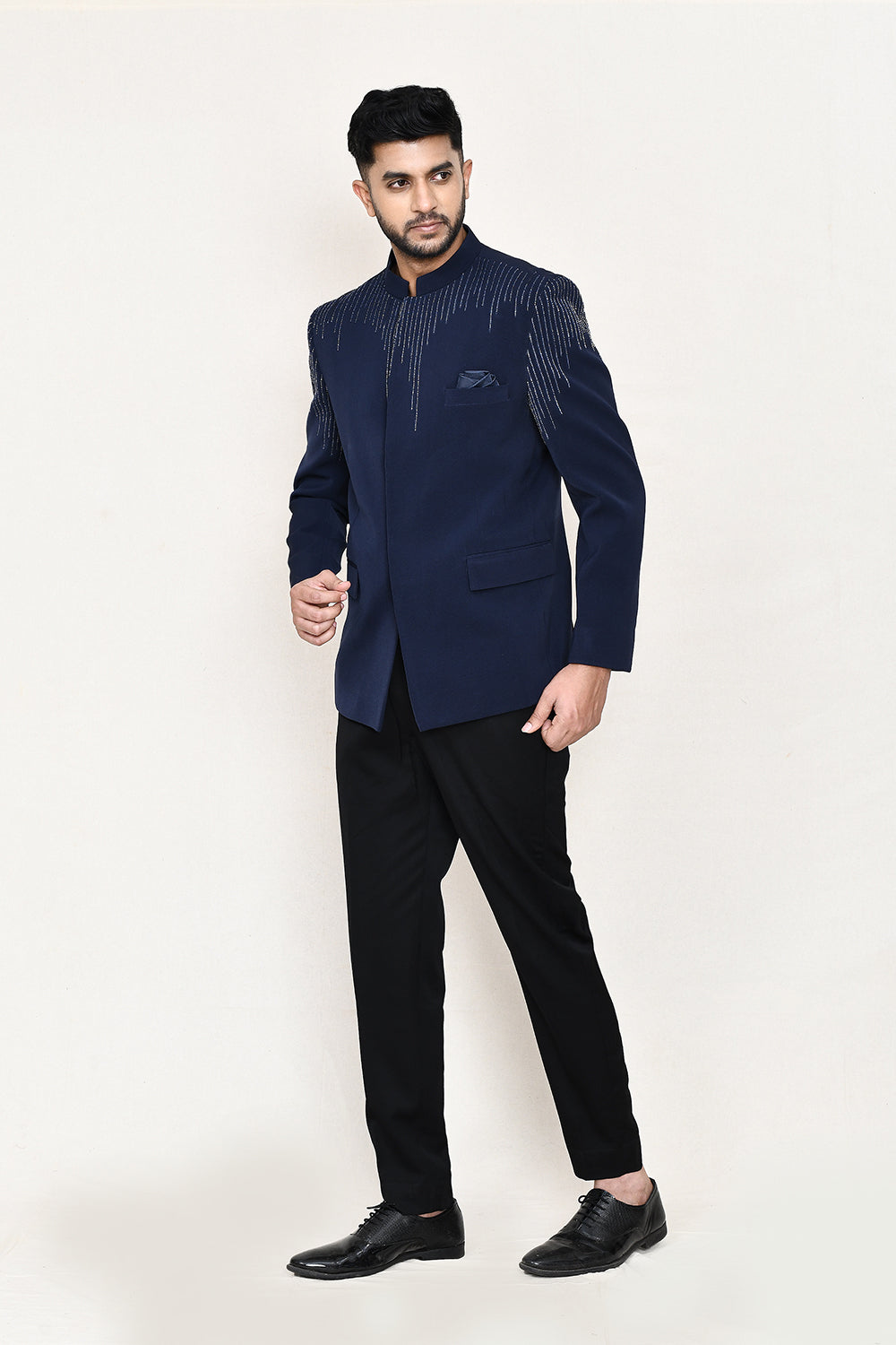 Navy Blue Prince Coat with Pant