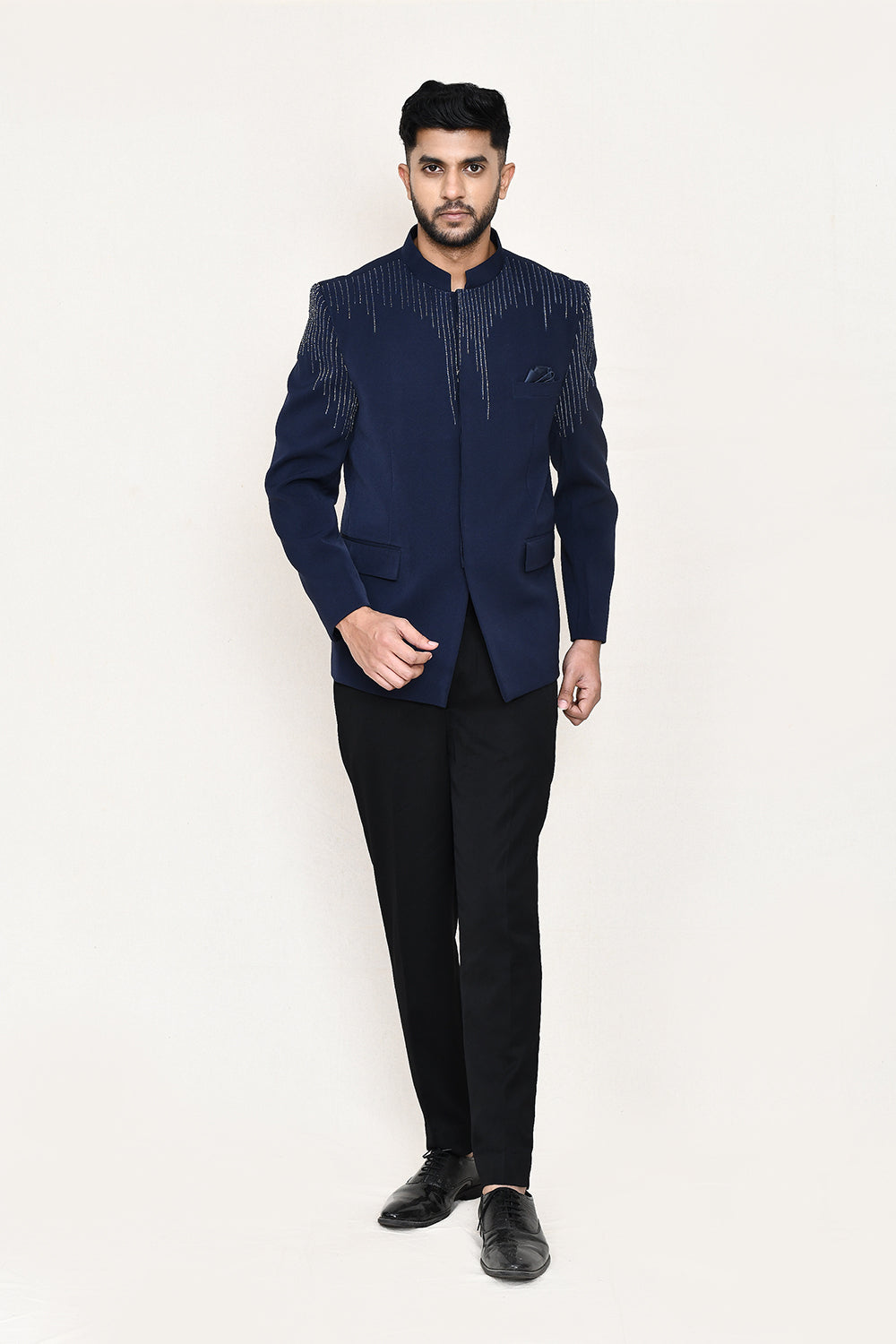 Navy Blue Prince Coat with Pant