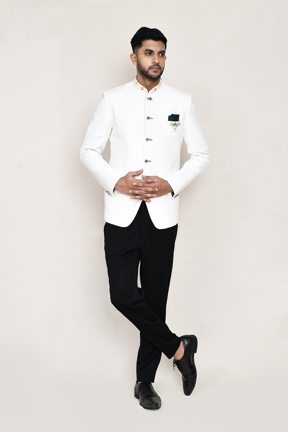 White Prince Coat with Pant