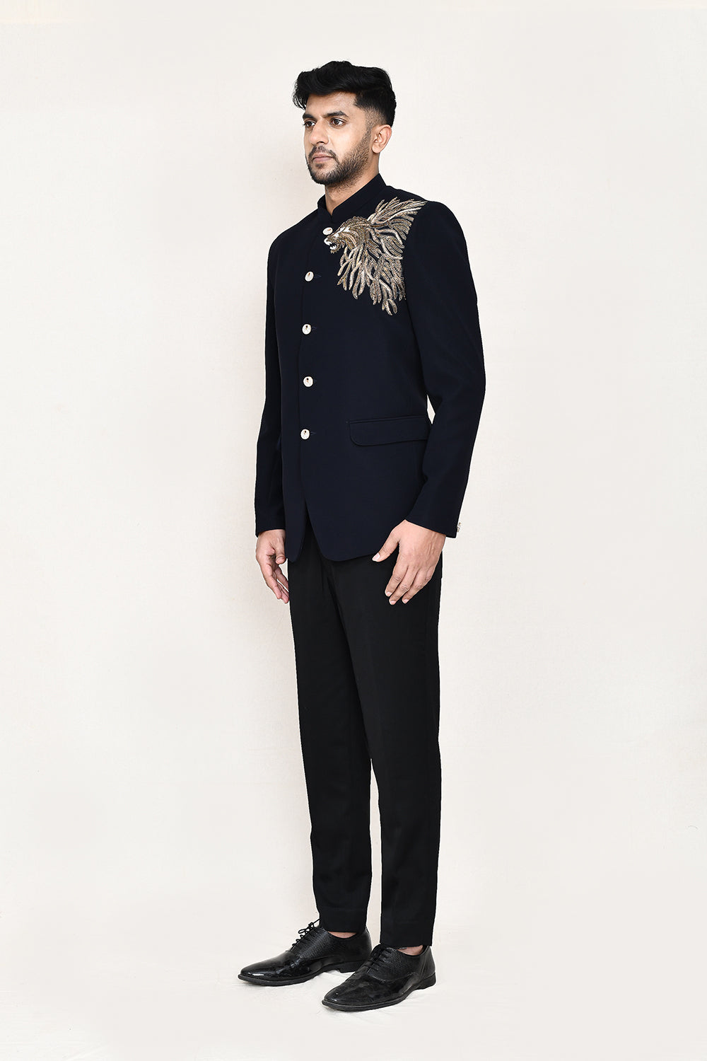 Navy Blue Prince Coat with Pant