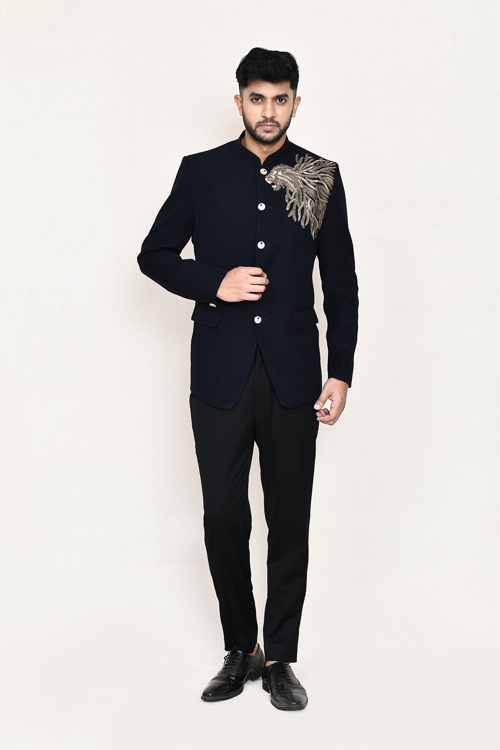 Navy Blue Prince Coat with Pant