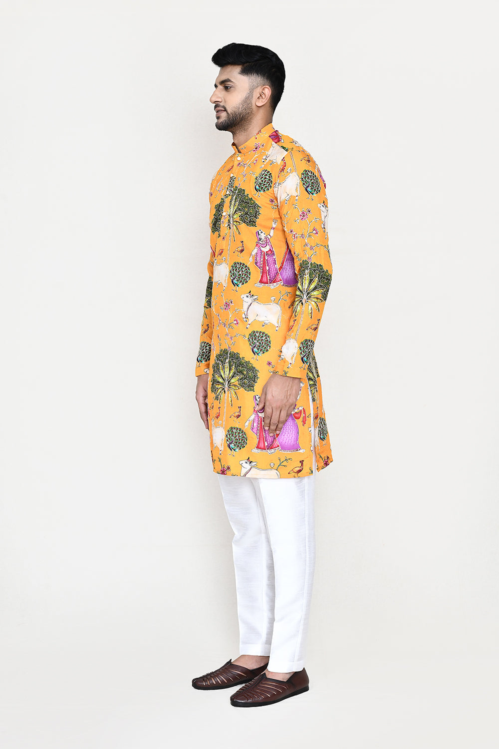 White Kurta with Straight Fit Pant